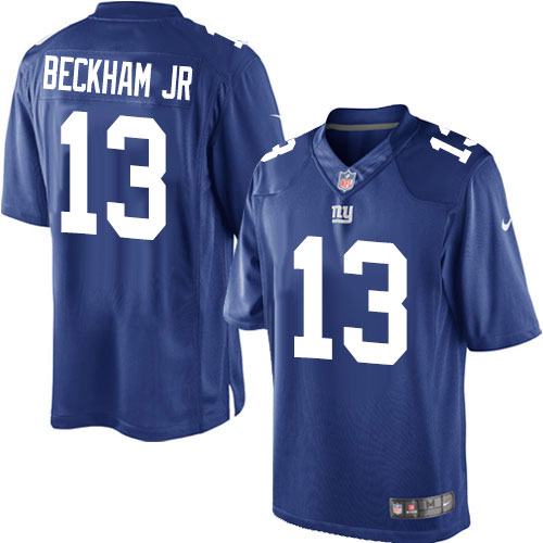 Youth Elite Odell Beckham Jr Nike Jersey Royal Blue Home - #13 NFL New York Giants